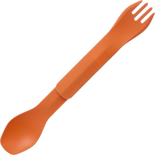 ﻿GoBites Duo and Bio Duo Travel Silverware, Full Size Portable Fork & Spoon, Reusable Utensil Set, PC and BPA-free, Food-Safe Nylon or Plant-Based Resin, ﻿Extended - 9.1” X 1.6”