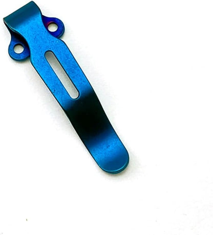 1x Blue Deep Carry Pocket Clips Stainless Steel Attachments +Titanium Screws Pivot Set for Benchmade 535 Knife Make Your Knife Turn Blue All Over