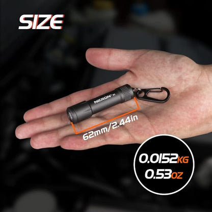 NICRON EDC Keychain Flashlight N1 Mini LED Light with AAA Battery, Portable Mini Light IPX7 Waterproof Build for Outdoor Camping etc.