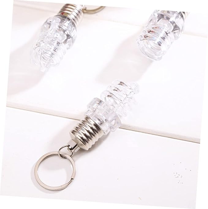 STOBOK 10pcs Spiral Light Bulbs Flashlight Keychain Mini Flashlight Keychain Light Lamp Keychain for Kids Adults Hiking Camping Party Favors Goody Bag Fillers Prizes