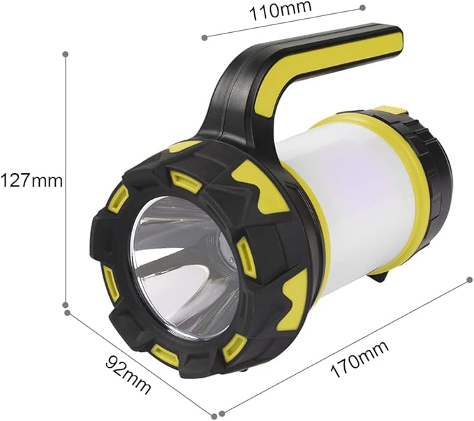 Ainiv Camping Lantern, Rechargeable Flashlight with 1000 LM, 6 Modes LED Torch Outdoor Searchlight Tent Light, IPX5 Waterproof Emergency Light with 4000mAh Power Bank for Outdoor, Hiking - Green