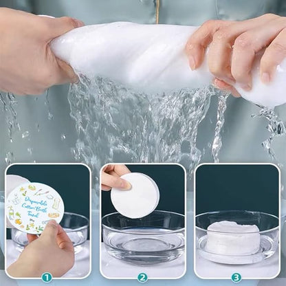 5 PCS Compressed Bath Towels, Pure Cotton Portable Bath Towel, Cotton Bath Towel, Portable Light and Reusable Suitable for Hiking Camping Beach Swimming and Traveling（24x27in）