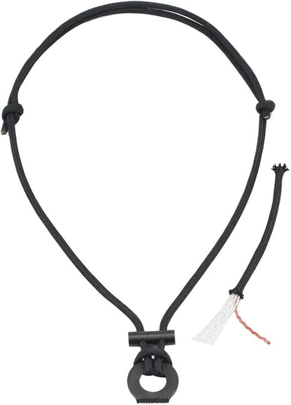 PSKOOK Fire Starter Necklace, Survival Paracord Necklace with Flint and Steel, Bushcraft Necklace for Camping, Hiking and Backpacking