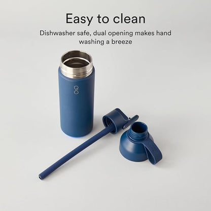 Ocean Bottle - Recycled Stainless Steel Go Water Bottle - Eco-Friendly & Reusable Bottle - Ocean Blue - 17 oz