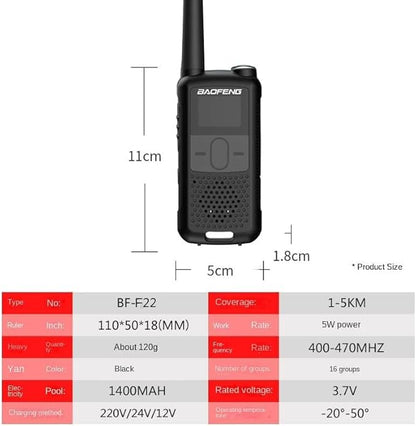 BAOFENG Long Range Two-Way Radio,Bring Headphones Rechargeable, Waterproof Rainforest,NOAA Weather Forecast, VOX Hands-Free (2 Packs)
