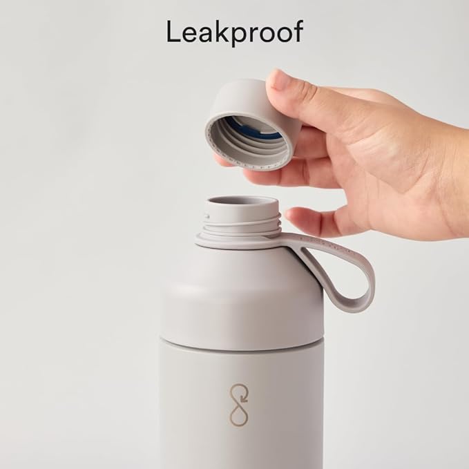 Ocean Bottle - Recycled Stainless Steel Drinks Reusable Water Bottle - Eco-Friendly & Reusable - Rock Grey - 34 oz