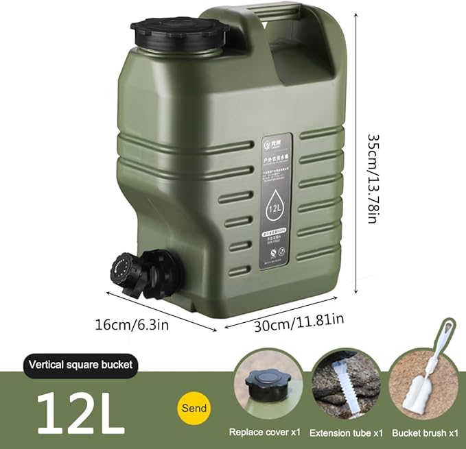 Camping Water Container, Water Storage Water Tank Water Jug with Faucet, Portable Camping Bucket with Tap Spigot BPA Free Emergency Water Storage Container for Outdoor Camping Picnic Hiking