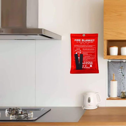 Emergency Fire Blanket for Home Kitchen Fiberglass Fire Suppression Blanket Great for School,Office,Camping,Grill,Car,Warehouse,Emergency Surival Safety (1 Pack,39 in X 39 in)