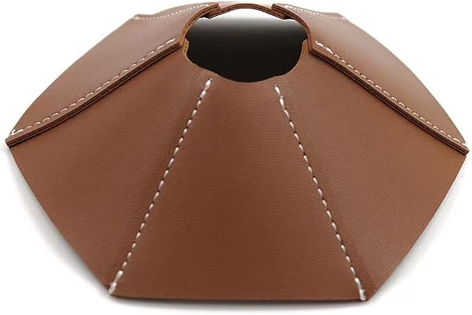 Small Leather Lampshade - Vintage Type Decoration - Flashlight Spotlight - Camping - Hand Stitched (Brown)