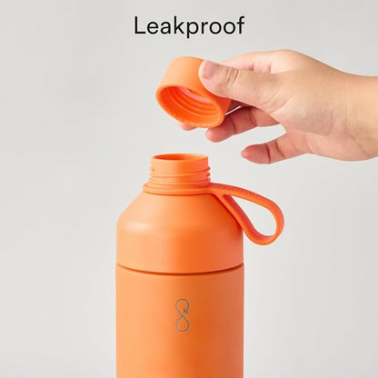 Ocean Bottle - Recycled Stainless Steel Drinks Reusable Water Bottle - Eco-Friendly & Reusable - Sun Orange - 34 oz