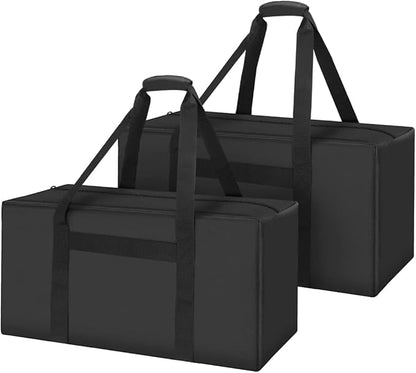 INFANZIA Duffel Travel Sports Equipment Bag, Long Luggage Bag with Upgrade Zipper Water Resistant, Extra Large Foldable Storage Bag for Camping, Tent, Tripod, Fishing(24x12x12 inch,2PCS)