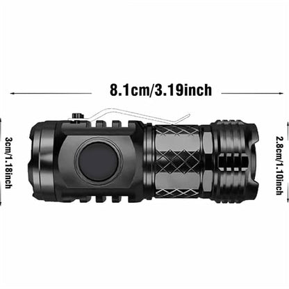 German Three-Eyed Monster Mini Flash Super Power Flashlight, Thumb Flashlight Mini Flashlights, Multi-Functional Mini Pen Clip Flashlight Light Steel High Lumen Rechargeable Waterproof (2Pcs-a)