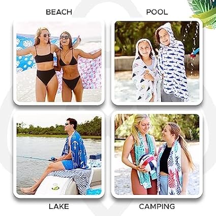 Luv Bug UPF Pool/Beach Towel, Sunscreen Towel, UV Protection, UPF 50+, Sand Free Absorbent & Quick Dry Swimming Towel for Beaches, Camping, & Travel (28.5" x 58.5", Bold Blooms)
