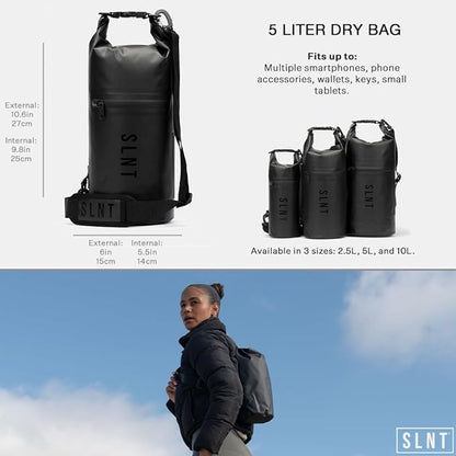 SLNT Waterproof Faraday Dry Bag - Military-Grade Nylon 5 Liter Faraday Bag - RFID Signal Blocking Dry Bag/Waterproof Backpack Protects Electronics from Water, Spying, Hacking