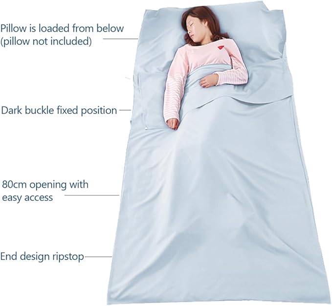 Sleeping Bag Liner Camping Travel Sheet Lightweight Hotel Sheet Compact Sleep Bag Camping Youth Hostels