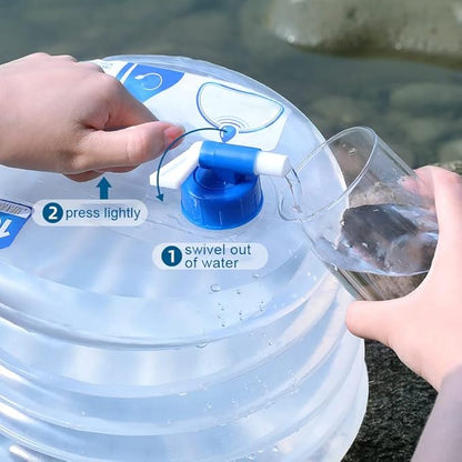 2 Pack 1.32/2.64/3.96 Gallon Collapsible Water Container, Water Storage Containers BPA Free, Camping Cooking Carrier Jug for Water Pack for Hiking & Emergency Water Pouches