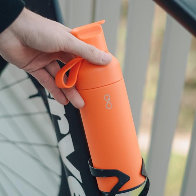 Ocean Bottle - Recycled Stainless Steel Go Water Bottle - Eco-Friendly & Reusable Bottle - Sun Orange - 17 oz