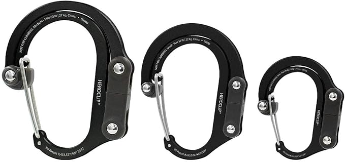 GEAR AID HEROCLIP 360° Swivel Carabiner Gear Clip and Hook (Medium) for Camping, Backpack, Suitcases and Garage Organization