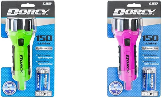 Dorcy 150 Lumen and 55 Lumen Floating Water Resistant LED Flashlights with Carabineer Clips Bundle (41-2513, 41-2509)