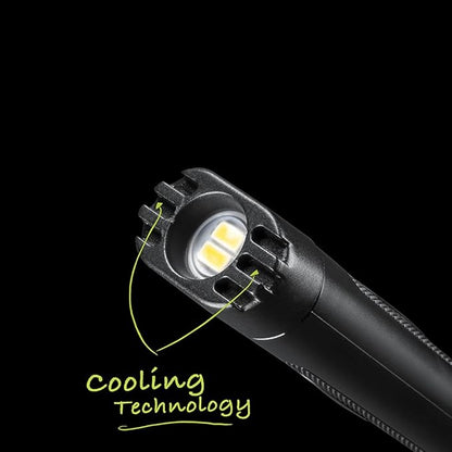 Panther Vision FLATEYE LED Rechargeable FR-150 High Performance UNROUND Flashlight Multi Position Waterproof & Shockproof - 150 Lumens (FR-8032), Black