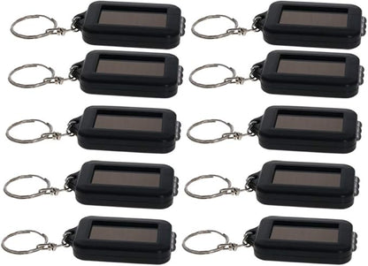 Othmro 10Pcs Mini Keychain Flashlight, Solar Bright White Keychain Portable Ultra Bright Little LED Light Energy Power LED Cute Square Style Lam for Camping Traveling Outdoor