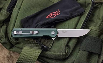 Firebird GANZO FH11S-GB Pocket Folding Knife D2 Steel Blade G10 Anti-Slip Handle with Clip Hunting Fishing Camping Gear Outdoor Folder EDC Pocket Knife (Green)