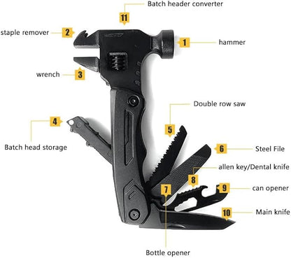 11 in 1 Multitool Hammer,Screwdriver,Multi-function Wrench,bottle opener,Cool Gadgets for Camping Survival Gear, Outdoor Travel, Home DIY Use,Gifts for Men,Gifts for Husband,Gifts for Men Dad