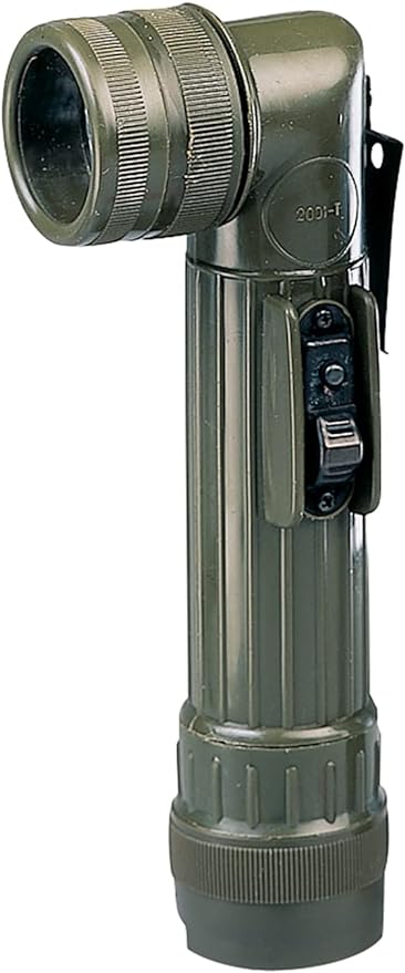 Olive Drab Military GI Style C-Cell Anglehead Flashlight