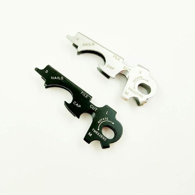 2 pc of 8 in 1 Stainless Steel Multi-function Tool Keychain Outdoor Survival Gear