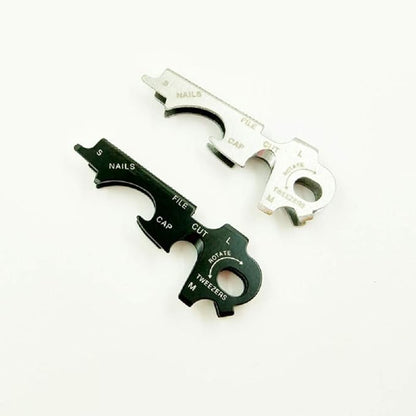 2 pc of 8 in 1 Stainless Steel Multi-function Tool Keychain Outdoor Survival Gear