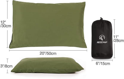 REDCAMP Camping Pillow for Sleeping Lightweight and Compressible, Small Pillow for Travel Backpacking Hammock, Peach Skin Green