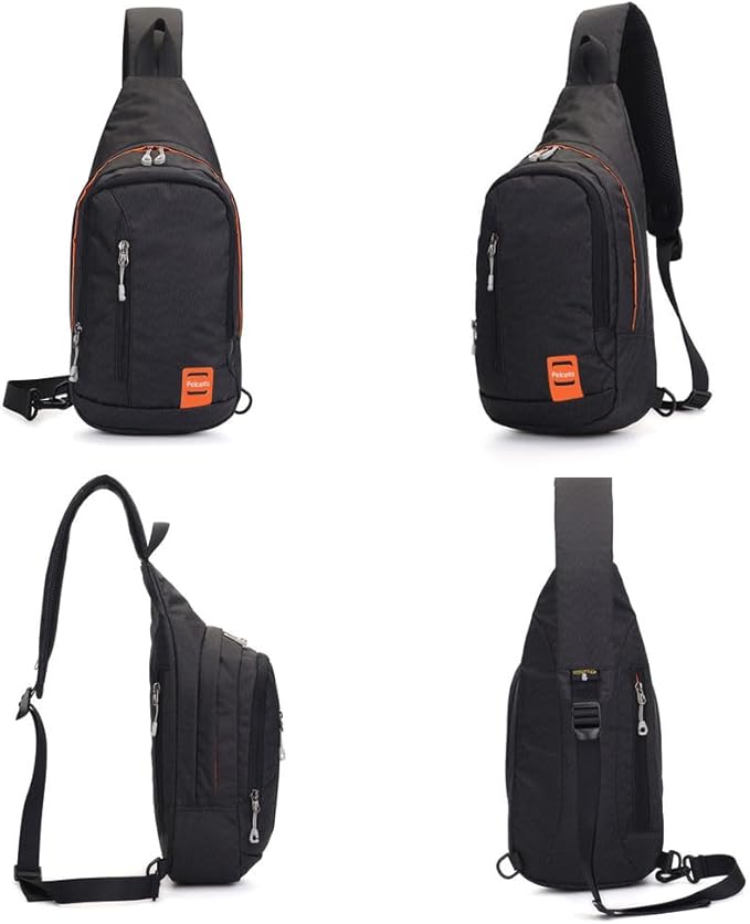 Peicees Small Sling Backpack Waterproof Unisex Shoulder Bag Chest Crossbody Daypack