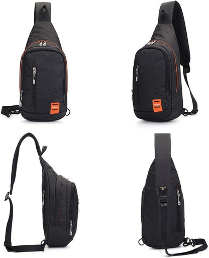 Peicees Small Sling Backpack Waterproof Unisex Shoulder Bag Chest Crossbody Daypack