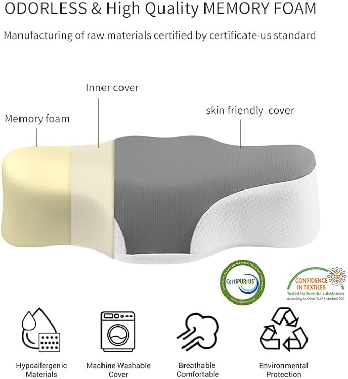 Camping Pillow Lightweight,Easy to Carry,Memory Foam Travel Pillow,Cervical Neck Pillow,Backpacking Pillow,Portable Pillow with Travel Storage Bag, Upgraded Alternative to Inflatable Pillows
