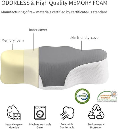 Camping Pillow Lightweight,Easy to Carry,Memory Foam Travel Pillow,Cervical Neck Pillow,Backpacking Pillow,Portable Pillow with Travel Storage Bag, Upgraded Alternative to Inflatable Pillows