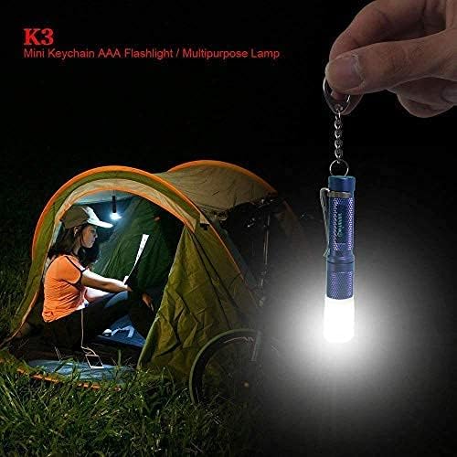 K3 Mini AAA Keychain Flashlight Small High Bright 150 Lumens 3 Modes,Multipurpose Caplamp Camplamp Tablelamp Candle for EDC Dog Walk Emergency Parents Kids Gift