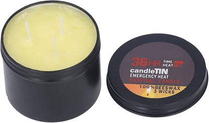 3 Wick 36 Hour Emergency Candle, Long Lasting Survival Candle with Aroma Slow Burn Beeswax Wax Camping Candle Scented Candle for Emergency, Camping, Hiking, Essential
