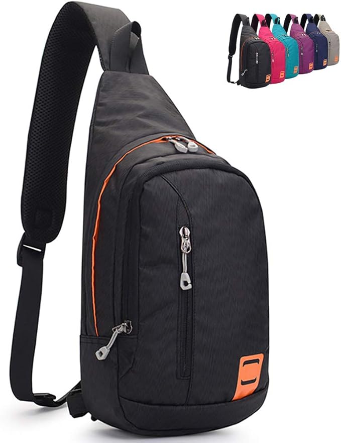 Peicees Small Sling Backpack Waterproof Unisex Shoulder Bag Chest Crossbody Daypack