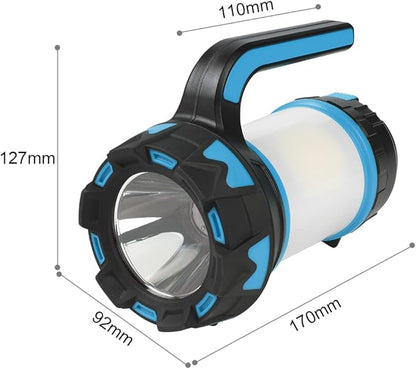 Ainiv Camping Lantern, Rechargeable Flashlight with 1000 LM, 6 Modes LED Torch Outdoor Searchlight Tent Light, IPX5 Waterproof Emergency Light with 4000mAh Power Bank for Outdoor, Hiking - Blue