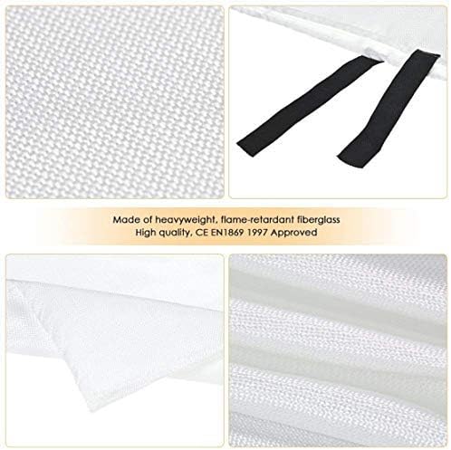 Emergency Survival Fiberglass Fire Blanket Shelter Safety Cover Ideal for The Kitchen, Fireplace, Grill, car, Camping (39x39 in)