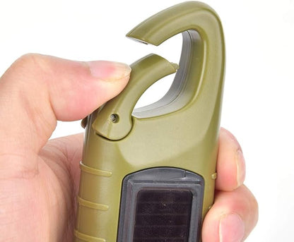 LED Emergency Flashlight, Solar Panel Portable LED High Brightness Light Emergency Hand Cranking Flashlight for Survival Gear for Emergency Hiking Camping(ArmyGreen)