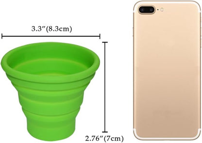 Silicone Collapsible Travel Cup for Outdoor Camping and Hiking (1 Pack) (Green)