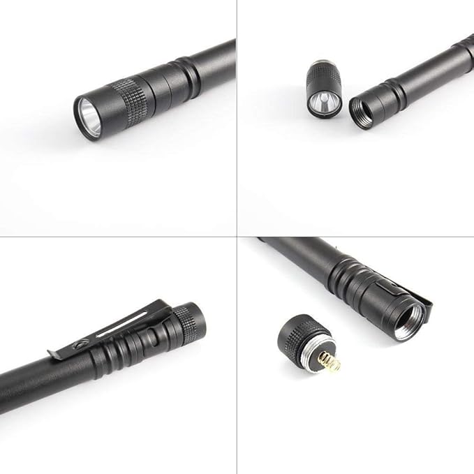 10 Pcs Led Medical Penlight, 1000 Lumen penlight EDC XPE Q5 Black Nurse Doctor Flashlight with Clip Penlight