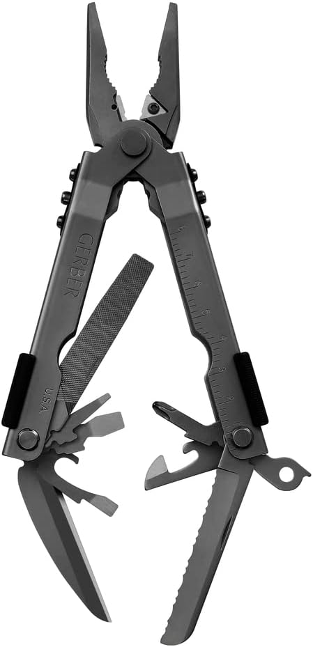 Gerber Gear MP600 14-in-1 Multi Tool - Knife, Pliers, Wire Crimper, Screwdriver - Camping Survival Tool with Sheath - Military Grade - Black