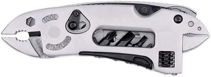 Multifunction Hardware Stainless Steel Wrench & Allen, Screwdriver,Knife, saw blade, SawCan Opener, Bottle Opener & Much More (Silver)