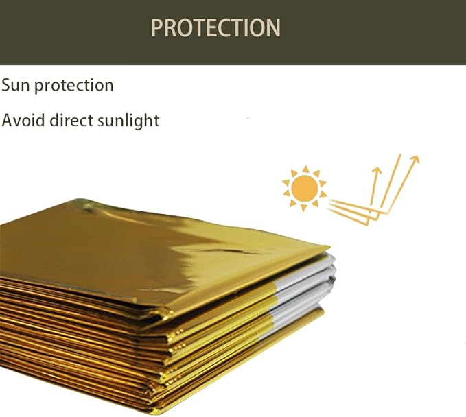 Emergency Blanket ，Portable Emergency Blanket Survival Gear Emergency Bivvy Thermal Sleeping Bag Camping ，Be Suitable for Outdoors, Hiking, Survival (Gold +Silver, 4 Pack)