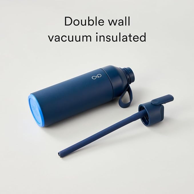 Ocean Bottle - Recycled Stainless Steel Go Water Bottle - Eco-Friendly & Reusable Bottle - Ocean Blue - 17 oz