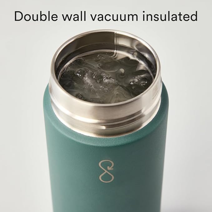 Ocean Bottle - Recycled Stainless Steel Drinks Reusable Water Bottle - Eco-Friendly & Reusable - Forest Green - 17 oz