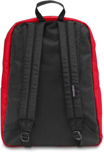 JanSport SuperBreak One Backpacks - Durable, Lightweight Bookbag with 1 Main Compartment, Front Utility Pocket with Built-in Organizer - Premium Backpack, Red Tape