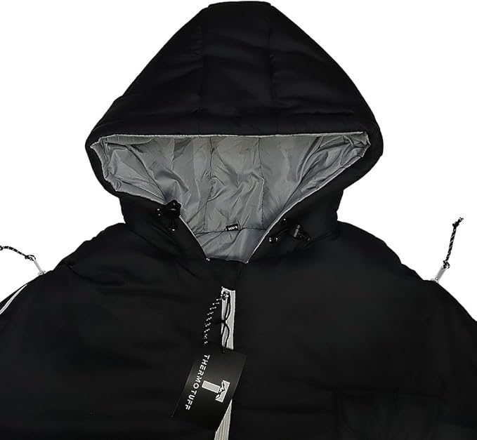 Thermotuff Wearable Sleeping Bag with Dual Hoodie, Zippered Arm Holes, Pockets & Adjustable Drawstring - Ideal for Camping, Cold Weather Hiking, and Stadium Sak Blanket